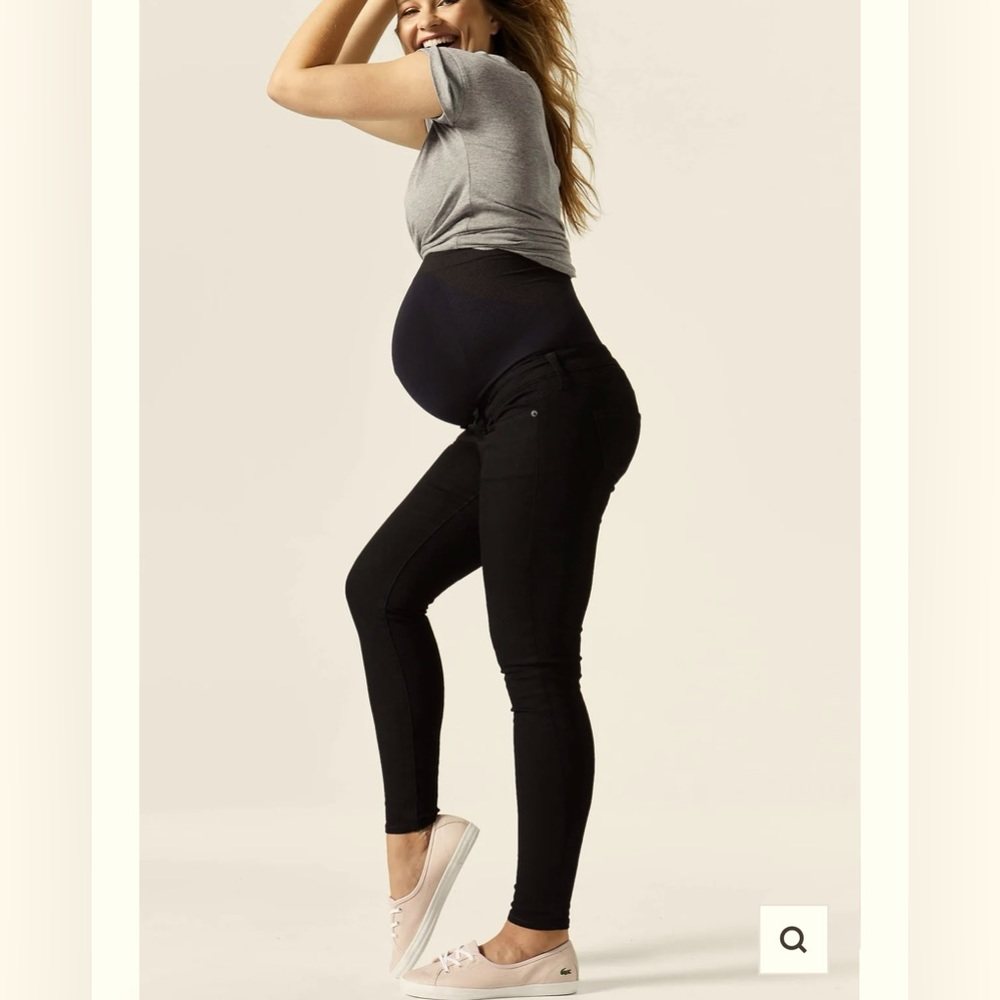 BLANQI JEANS 🖤💕🖤MATERNITY BELLY SUPPORT BLACK DENIM SKINNY JEANS. SIZE 4